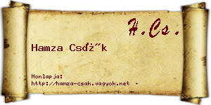 Hamza Csák névjegykártya